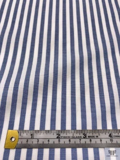 Italian Striped Yarn-Dyed Fine Cotton Shirting - Blue / Off-White 12 Italian Striped Yarn-Dyed Fine Cotton Shirting - Blue / Off-White -Fabrics And Fabrics Store 20007 6