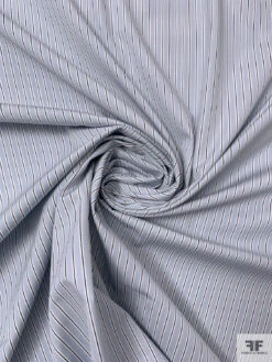 Italian Striped Yarn-Dyed Fine Poplin Cotton Shirting - Sky Grey / Black / White 13 Italian Striped Yarn-Dyed Fine Poplin Cotton Shirting - Sky Grey / Black / White -Fabrics And Fabrics Store 20011 2