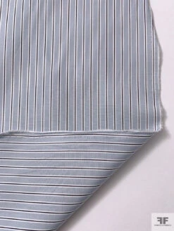 Italian Striped Yarn-Dyed Fine Poplin Cotton Shirting - Sky Grey / Black / White 17 Italian Striped Yarn-Dyed Fine Poplin Cotton Shirting - Sky Grey / Black / White -Fabrics And Fabrics Store 20011 7