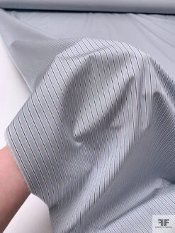 Italian Striped Yarn-Dyed Fine Poplin Cotton Shirting - Sky Grey / Black / White 19 Italian Striped Yarn-Dyed Fine Poplin Cotton Shirting - Sky Grey / Black / White -Fabrics And Fabrics Store 20011 9