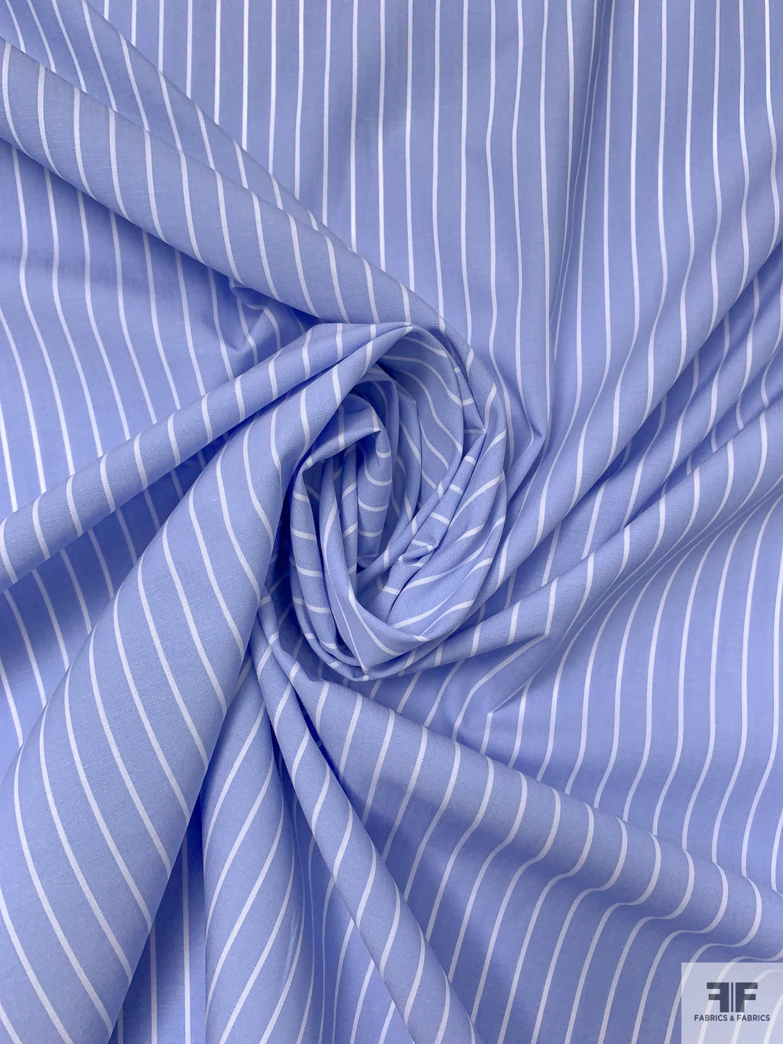 Italian Striped Yarn-Dyed Fine Cotton Shirting - Beau Blue / White 5 Italian Striped Yarn-Dyed Fine Cotton Shirting - Beau Blue / White - Image 3