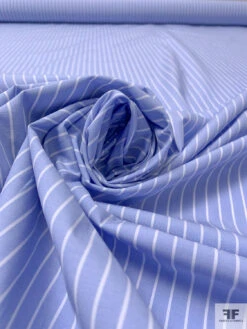Italian Striped Yarn-Dyed Fine Cotton Shirting - Beau Blue / White 14 Italian Striped Yarn-Dyed Fine Cotton Shirting - Beau Blue / White -Fabrics And Fabrics Store 20015 3