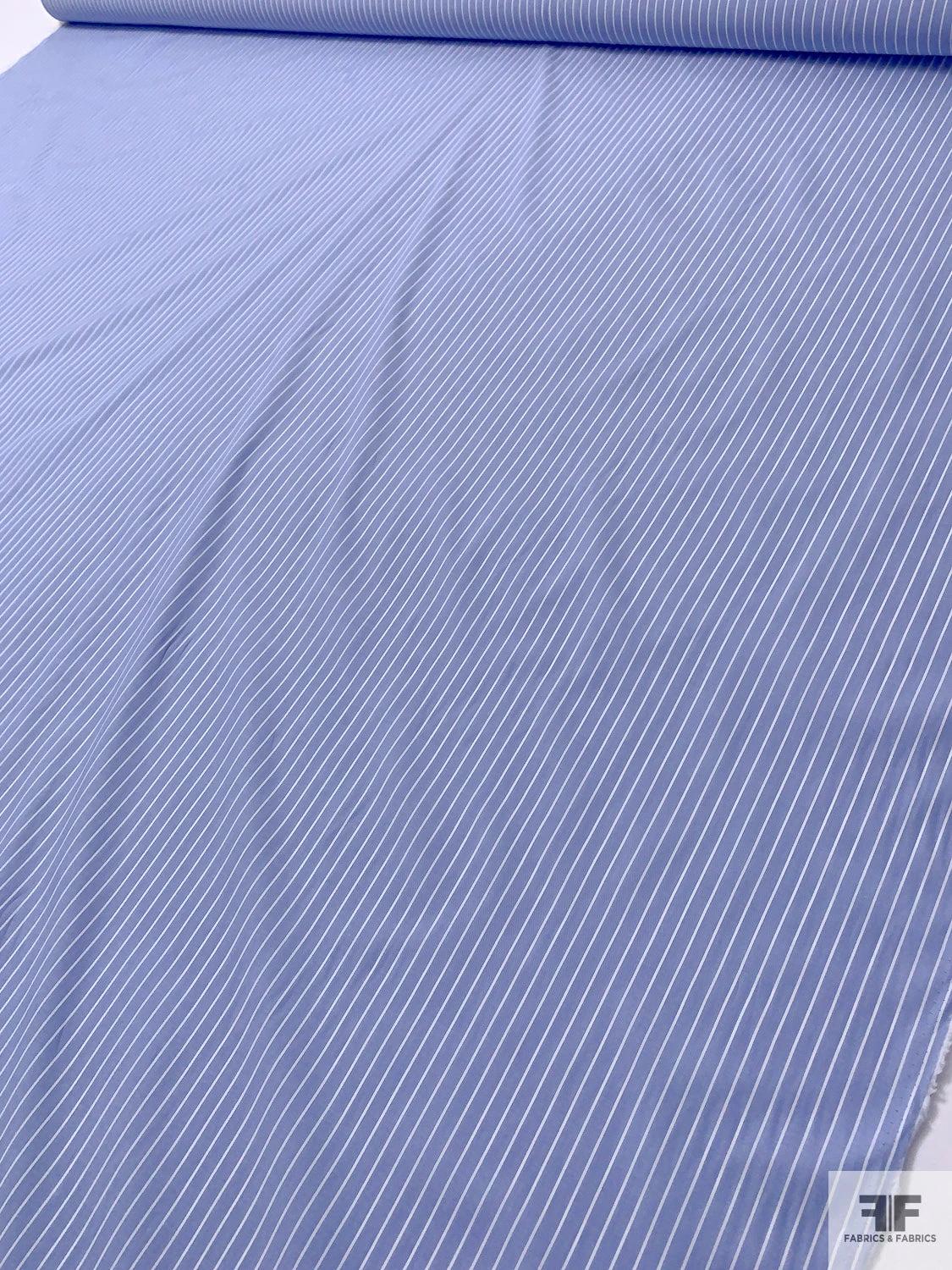 Italian Striped Yarn-Dyed Fine Cotton Shirting - Beau Blue / White 10 Italian Striped Yarn-Dyed Fine Cotton Shirting - Beau Blue / White - Image 8