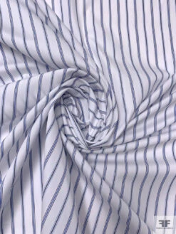Italian Striped Yarn-Dyed Fine Poplin Cotton Shirting - Blue / White / Black 14 Italian Striped Yarn-Dyed Fine Poplin Cotton Shirting - Blue / White / Black -Fabrics And Fabrics Store 20016 1