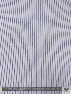 Italian Striped Yarn-Dyed Fine Poplin Cotton Shirting - Blue / White / Black 16 Italian Striped Yarn-Dyed Fine Poplin Cotton Shirting - Blue / White / Black -Fabrics And Fabrics Store 20016 5
