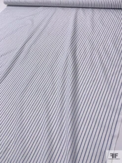 Italian Striped Yarn-Dyed Fine Poplin Cotton Shirting - Blue / White / Black 18 Italian Striped Yarn-Dyed Fine Poplin Cotton Shirting - Blue / White / Black -Fabrics And Fabrics Store 20016 8