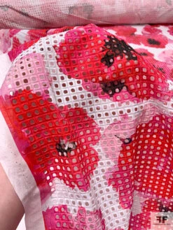 Italian Watercolor Floral Printed Cotton Eyelet - Hot Pinks / Black / White 19 Italian Watercolor Floral Printed Cotton Eyelet - Hot Pinks / Black / White -Fabrics And Fabrics Store 20027 9