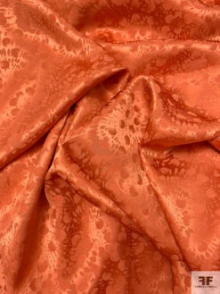 Circles And Spots Jacquard Silk Charmeuse - Burnt Orange -Fabrics And Fabrics Store 20087 10