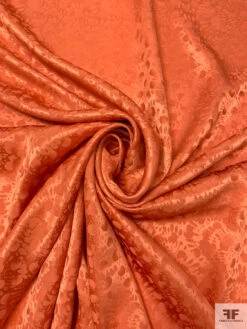 Circles And Spots Jacquard Silk Charmeuse - Burnt Orange -Fabrics And Fabrics Store 20087 2