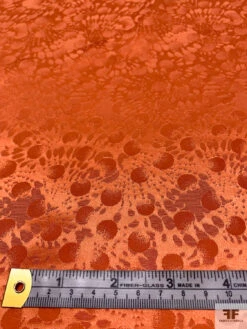 Circles And Spots Jacquard Silk Charmeuse - Burnt Orange -Fabrics And Fabrics Store 20087 5