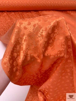 Circles And Spots Jacquard Silk Charmeuse - Burnt Orange -Fabrics And Fabrics Store 20087 8