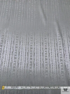 Vines And Striped Jacquard Silk Charmeuse - Grey 17 Vines And Striped Jacquard Silk Charmeuse - Grey -Fabrics And Fabrics Store 20118 5