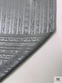 Vines And Striped Jacquard Silk Charmeuse - Grey 18 Vines And Striped Jacquard Silk Charmeuse - Grey -Fabrics And Fabrics Store 20118 7