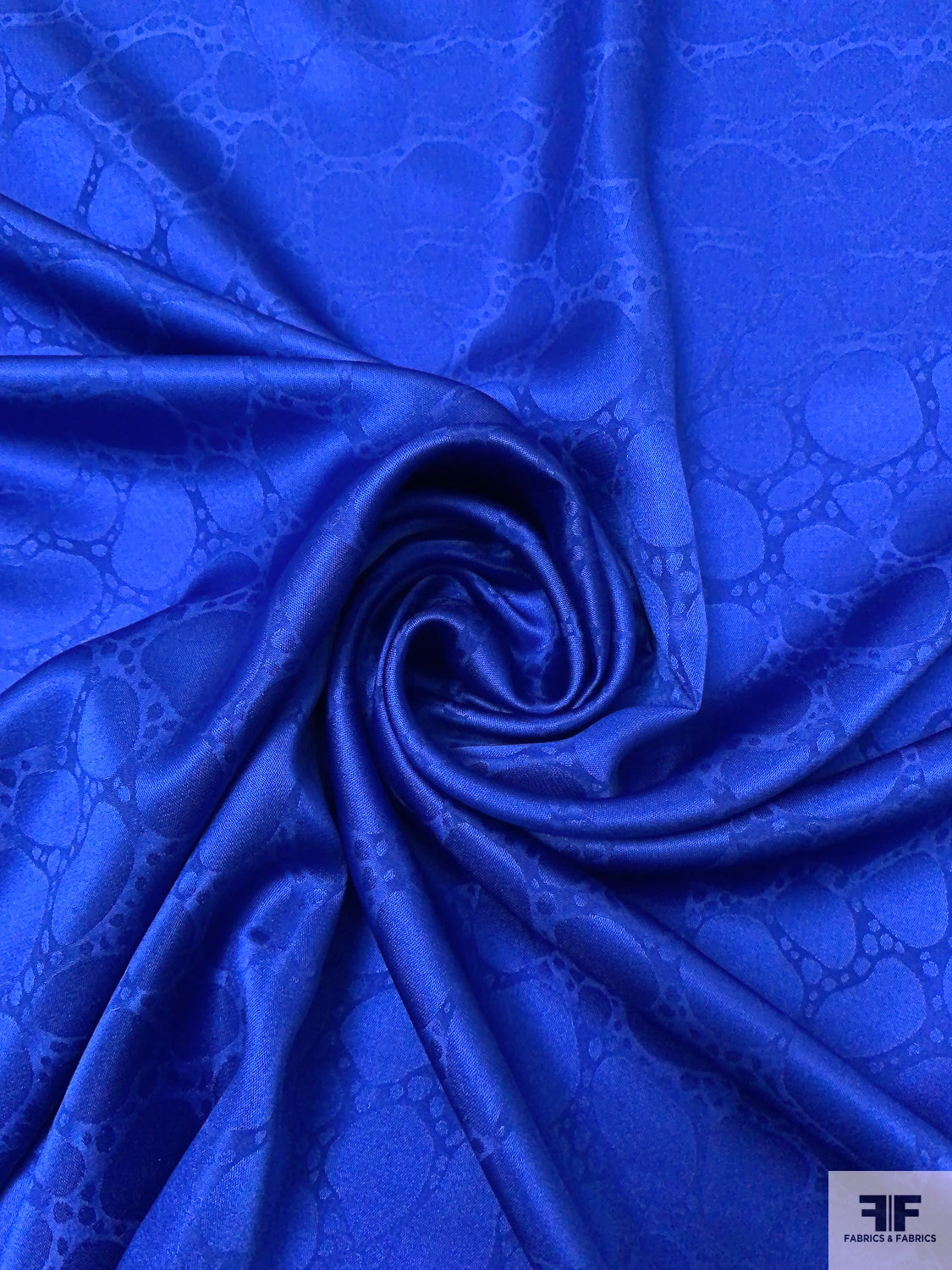 Conglomerate Motif Jacquard Heavy Silk Habotai - Royal Blue 3 Conglomerate Motif Jacquard Heavy Silk Habotai - Royal Blue