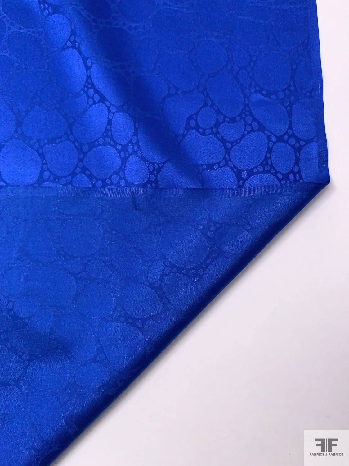 Conglomerate Motif Jacquard Heavy Silk Habotai - Royal Blue 9 Conglomerate Motif Jacquard Heavy Silk Habotai - Royal Blue - Image 7