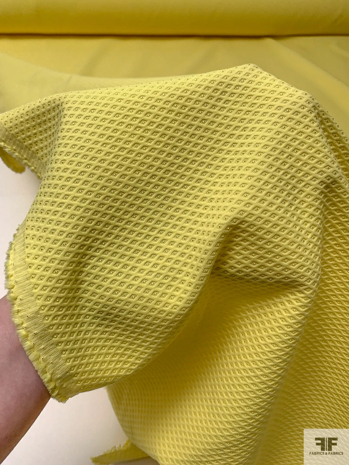 Made In Switzerland Diamond Dot Cotton-Blend Pique - Yellow 4 Made In Switzerland Diamond Dot Cotton-Blend Pique - Yellow - Image 2