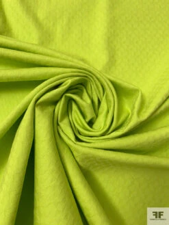 Italian Geometric Star Stretch Jacquard Cotton Twill - Lime Green -Fabrics And Fabrics Store 20197 2