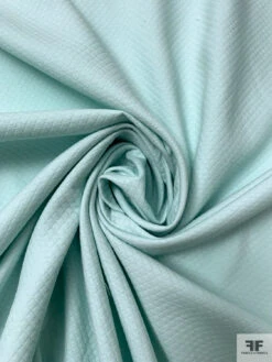 Diamond Grid Cotton-Blend Pique - Pale Blue