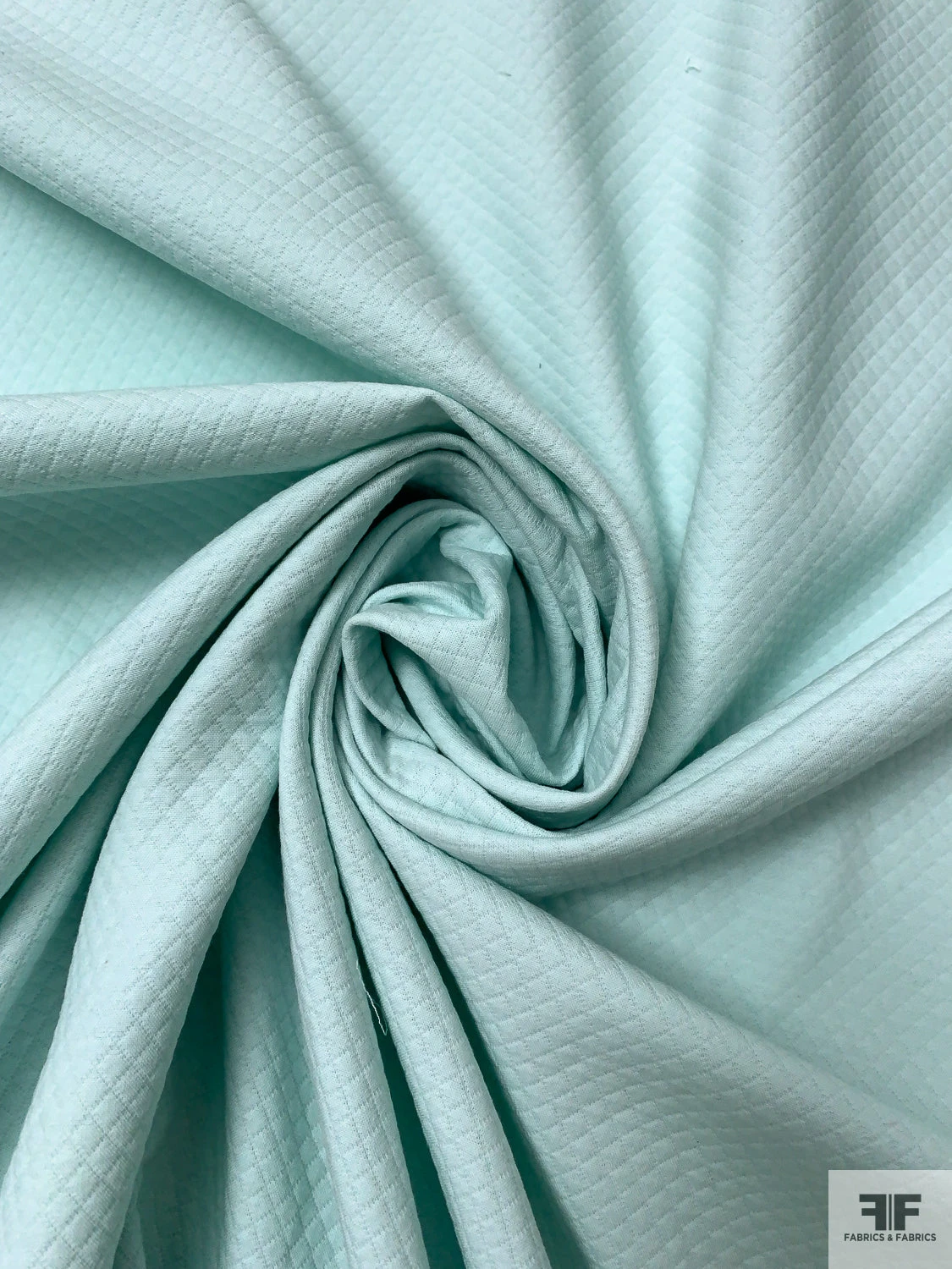 Diamond Grid Cotton-Blend Pique - Pale Blue 3 Diamond Grid Cotton-Blend Pique - Pale Blue