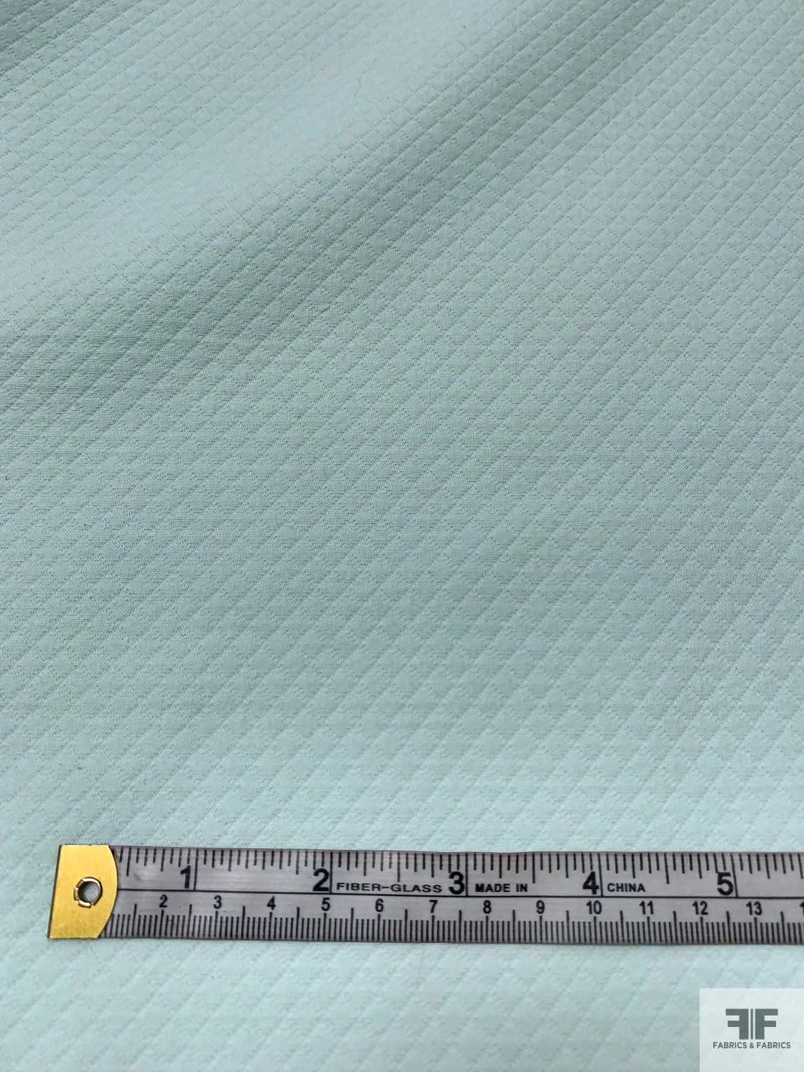 Diamond Grid Cotton-Blend Pique - Pale Blue 7 Diamond Grid Cotton-Blend Pique - Pale Blue - Image 5