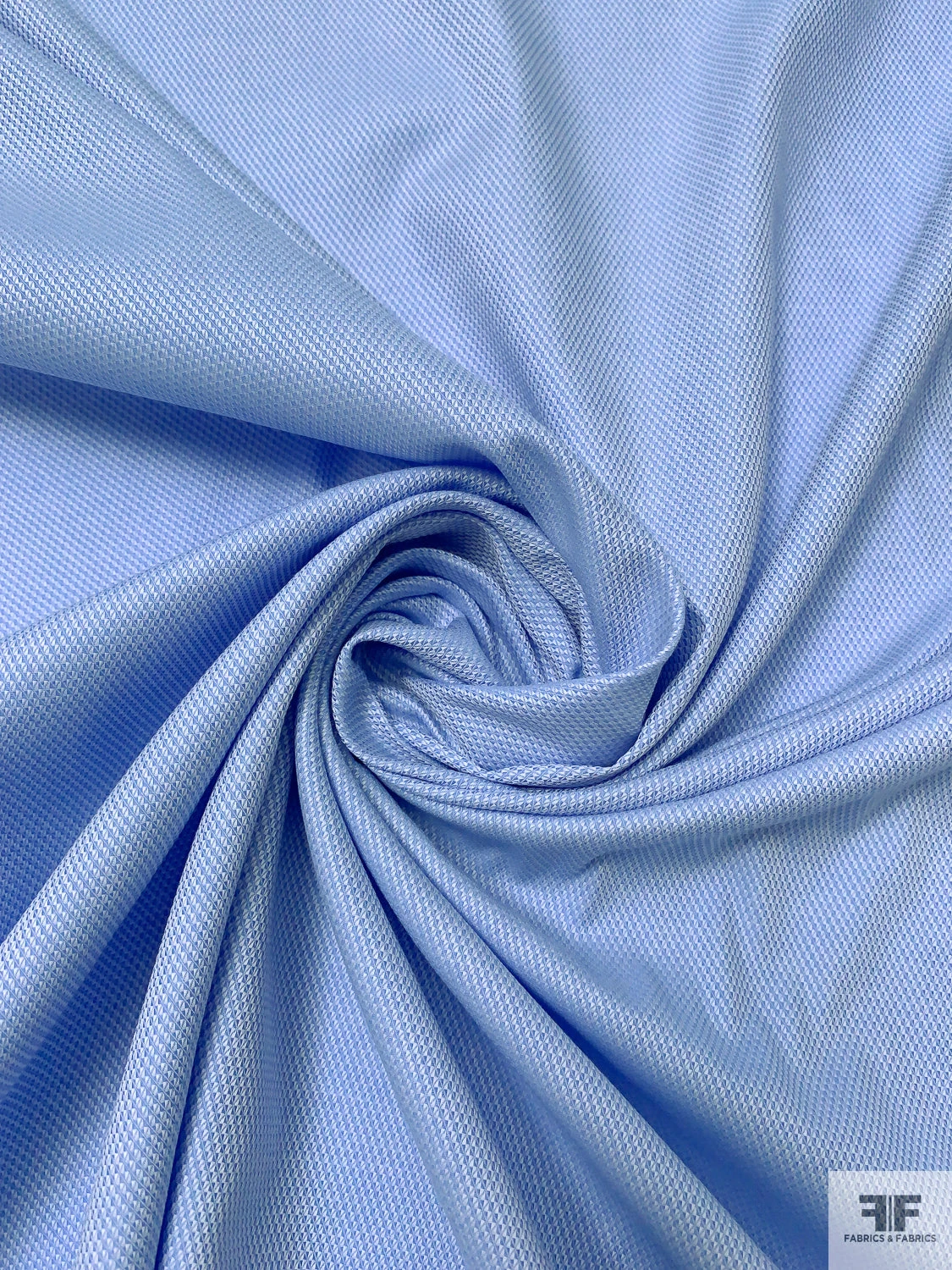 Italian Yarn-Dyed Pique Cotton Shirting - Soft Blue / White 6 Italian Yarn-Dyed Pique Cotton Shirting - Soft Blue / White - Image 4