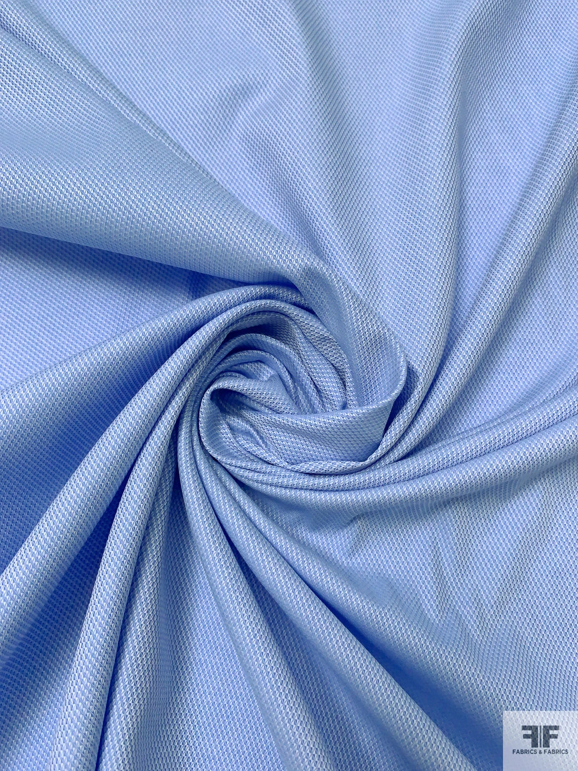 Italian Yarn-Dyed Pique Cotton Shirting - Soft Blue / White 5 Italian Yarn-Dyed Pique Cotton Shirting - Soft Blue / White - Image 3