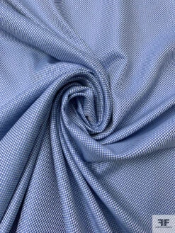Italian Yarn-Dyed Basketweave Heavy Cotton Shirting - Blue / White -Fabrics And Fabrics Store 20207 1