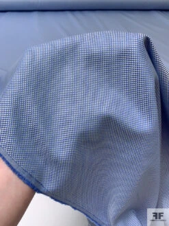 Italian Yarn-Dyed Basketweave Heavy Cotton Shirting - Blue / White -Fabrics And Fabrics Store 20207 10