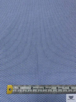 Italian Yarn-Dyed Basketweave Heavy Cotton Shirting - Blue / White -Fabrics And Fabrics Store 20207 6