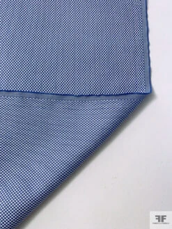 Italian Yarn-Dyed Basketweave Heavy Cotton Shirting - Blue / White -Fabrics And Fabrics Store 20207 8