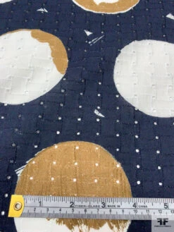 Italian Circles Printed Cotton Eyelet - Navy / White / Tuscan Tan 16 Italian Circles Printed Cotton Eyelet - Navy / White / Tuscan Tan -Fabrics And Fabrics Store 20218 5