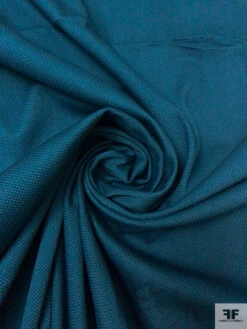 Solid Stretch Cotton Pique - Navy-Teal