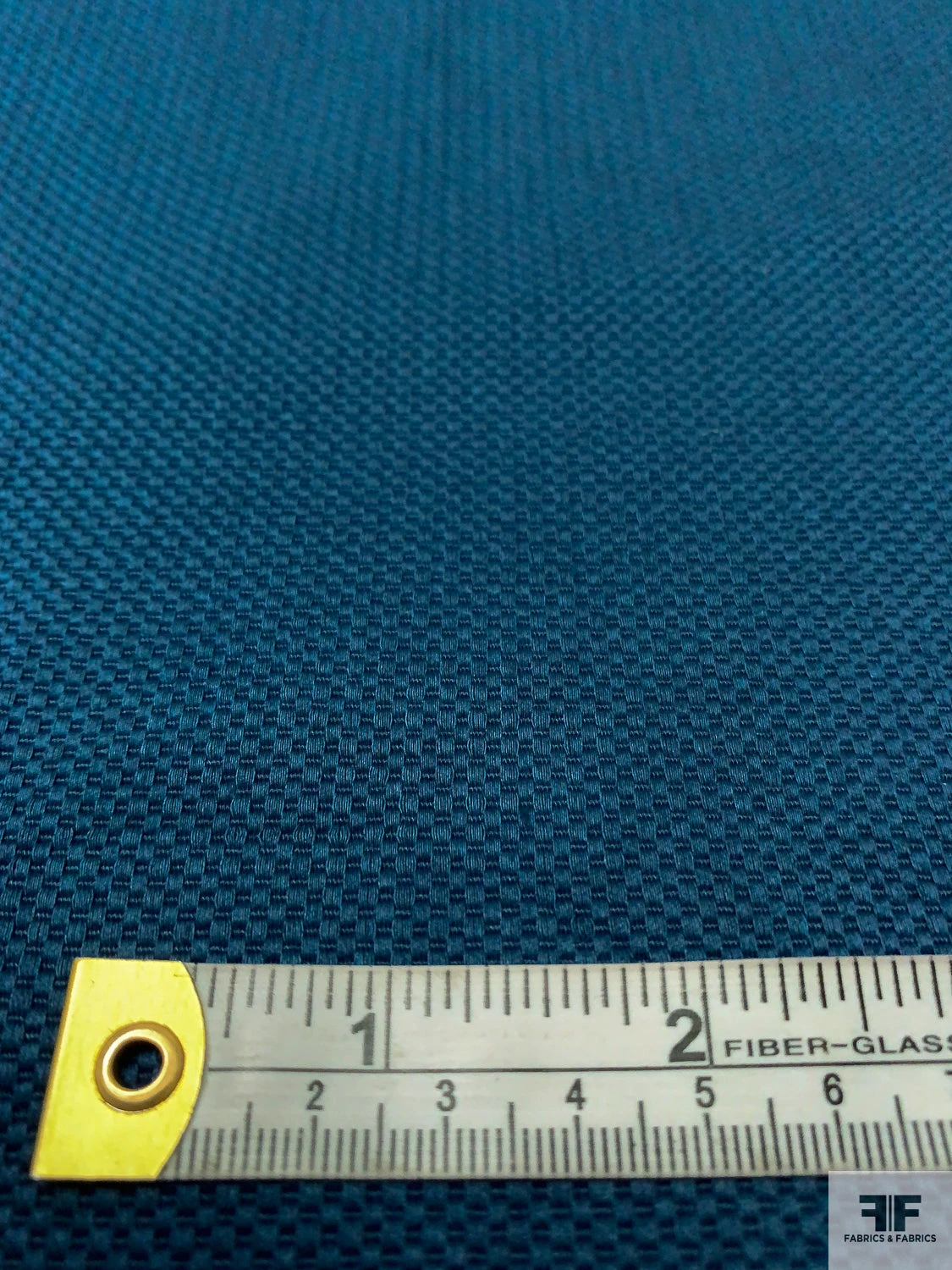 Solid Stretch Cotton Pique - Navy-Teal 4 Solid Stretch Cotton Pique - Navy-Teal - Image 2