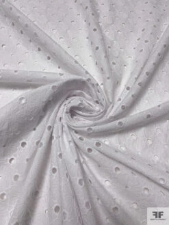 Double-Scalloped Floral Embroidered Cotton-Blend Eyelet - White 14 Double-Scalloped Floral Embroidered Cotton-Blend Eyelet - White -Fabrics And Fabrics Store 20252 1