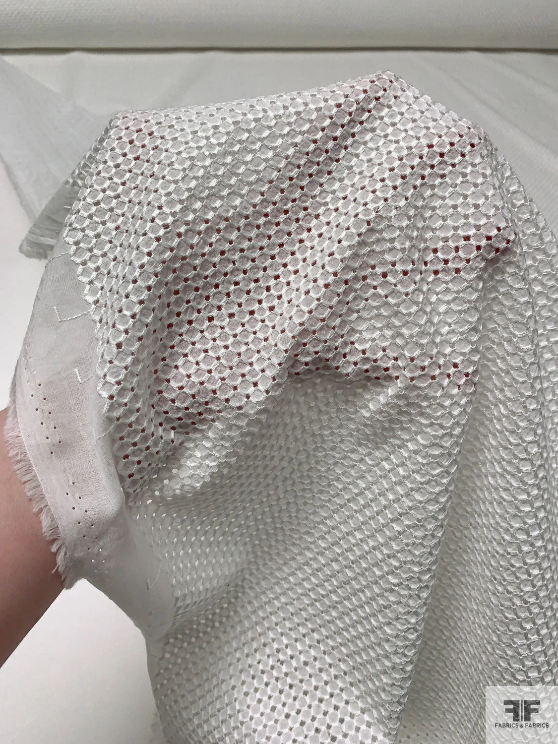 Ditsy Embroidered Cotton Eyelet - Off-White 11 Ditsy Embroidered Cotton Eyelet - Off-White - Image 9