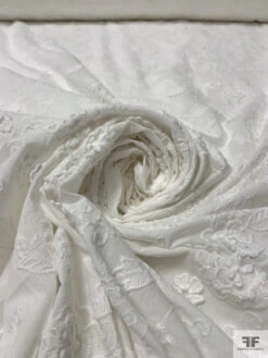 3-Dimensional Floral Embroidered Cotton - Off-White 15 3-Dimensional Floral Embroidered Cotton - Off-White -Fabrics And Fabrics Store 20254 3
