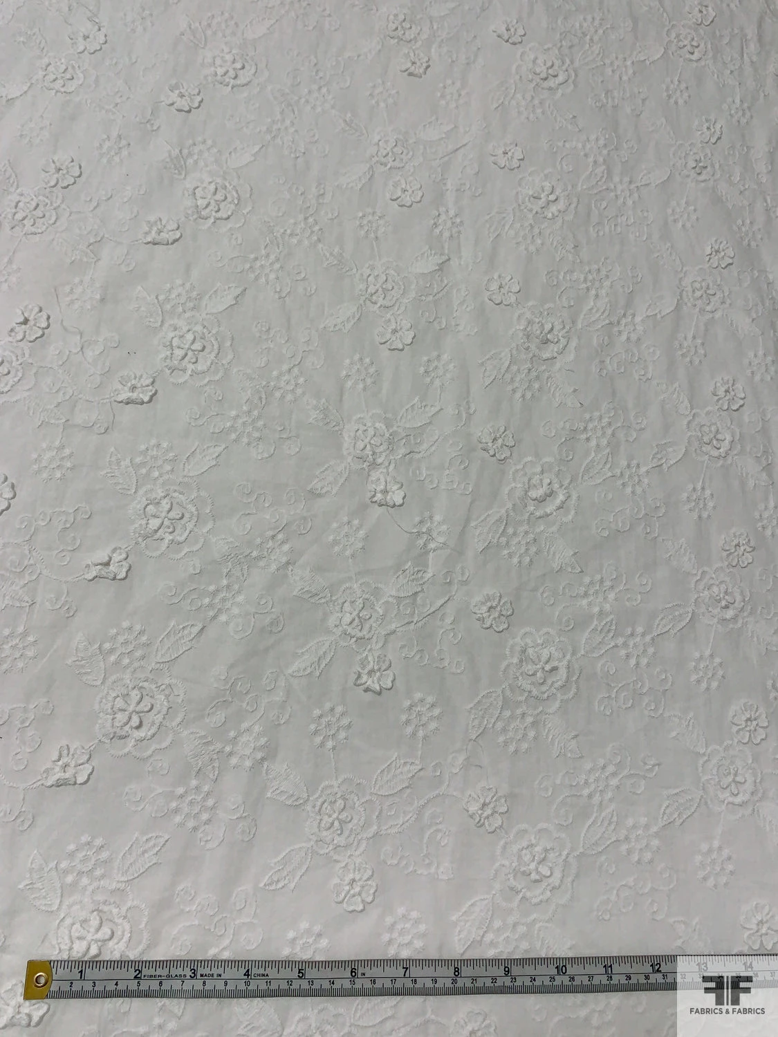 3-Dimensional Floral Embroidered Cotton - Off-White 4 3-Dimensional Floral Embroidered Cotton - Off-White - Image 2