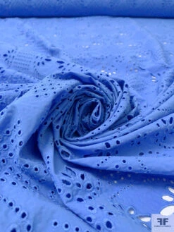 Embroidered Cotton Eyelet - Carolina Blue -Fabrics And Fabrics Store 20259 3