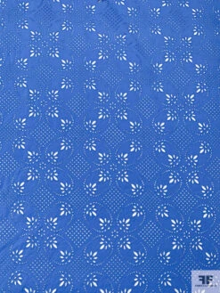 Embroidered Cotton Eyelet - Carolina Blue