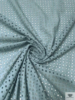 Boxy Embroidered Cotton Eyelet - Dusty Seafoam