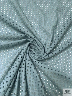 Boxy Embroidered Cotton Eyelet - Dusty Seafoam -Fabrics And Fabrics Store 20260 2