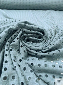 Boxy Embroidered Cotton Eyelet - Dusty Seafoam -Fabrics And Fabrics Store 20260 3