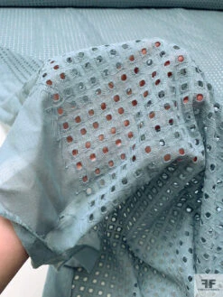 Boxy Embroidered Cotton Eyelet - Dusty Seafoam -Fabrics And Fabrics Store 20260 9