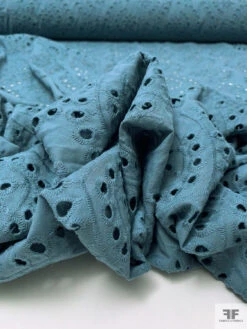 Embroidered Cotton Eyelet - Dusty Turquoise -Fabrics And Fabrics Store 20261 10