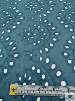 Embroidered Cotton Eyelet - Dusty Turquoise -Fabrics And Fabrics Store 20261 5