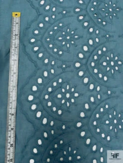 Embroidered Cotton Eyelet - Dusty Turquoise -Fabrics And Fabrics Store 20261 9