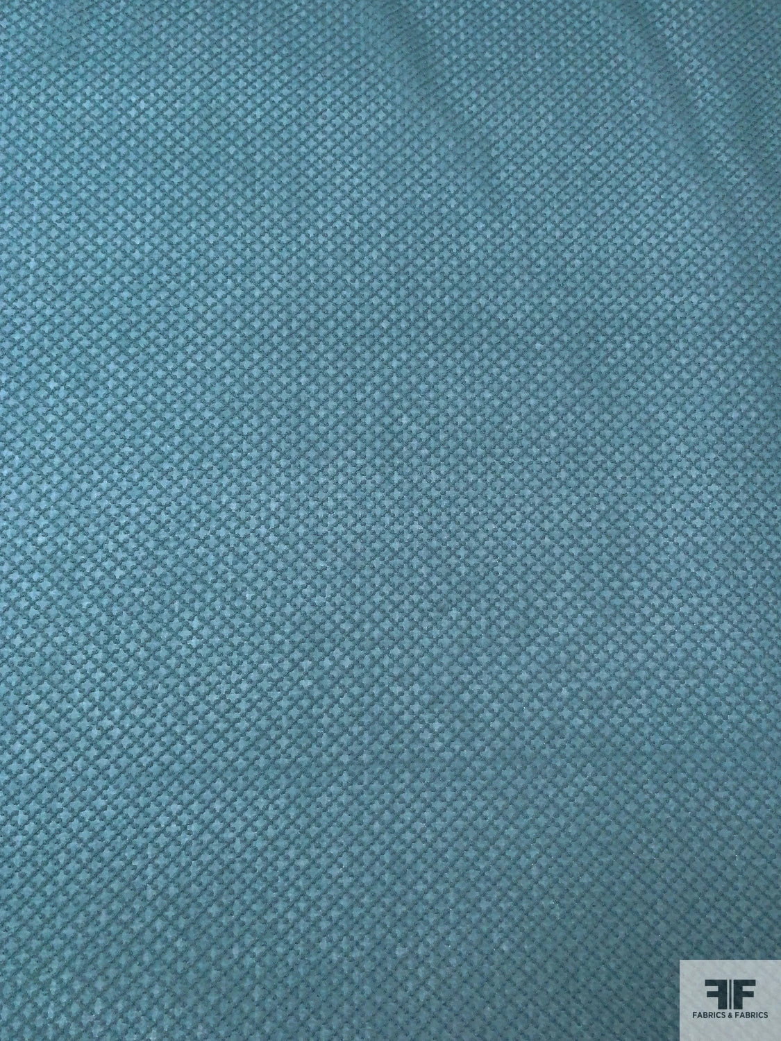 Crosshatch Grid Embroidered Cotton - Dusty Turquoise 6 Crosshatch Grid Embroidered Cotton - Dusty Turquoise - Image 4