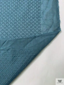 Crosshatch Grid Embroidered Cotton - Dusty Turquoise 16 Crosshatch Grid Embroidered Cotton - Dusty Turquoise -Fabrics And Fabrics Store 20262 6