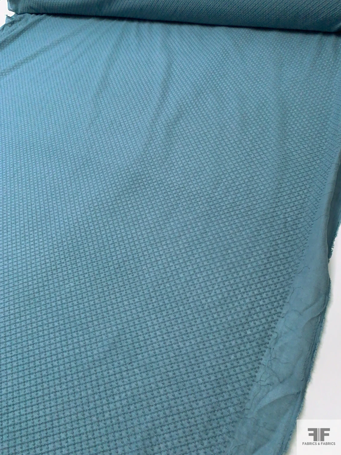 Crosshatch Grid Embroidered Cotton - Dusty Turquoise 9 Crosshatch Grid Embroidered Cotton - Dusty Turquoise - Image 7
