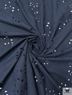 Floral Stems Embroidered Cotton Eyelet - Navy 13 Floral Stems Embroidered Cotton Eyelet - Navy -Fabrics And Fabrics Store 20263 2